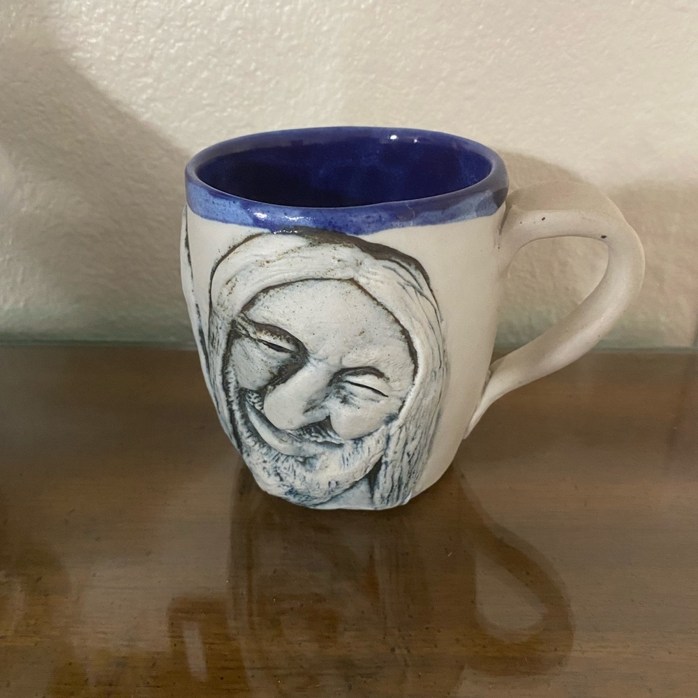 Vintage Studio Pottery Face Grotesque Folk Art Handcrafted Ceramic Mug
